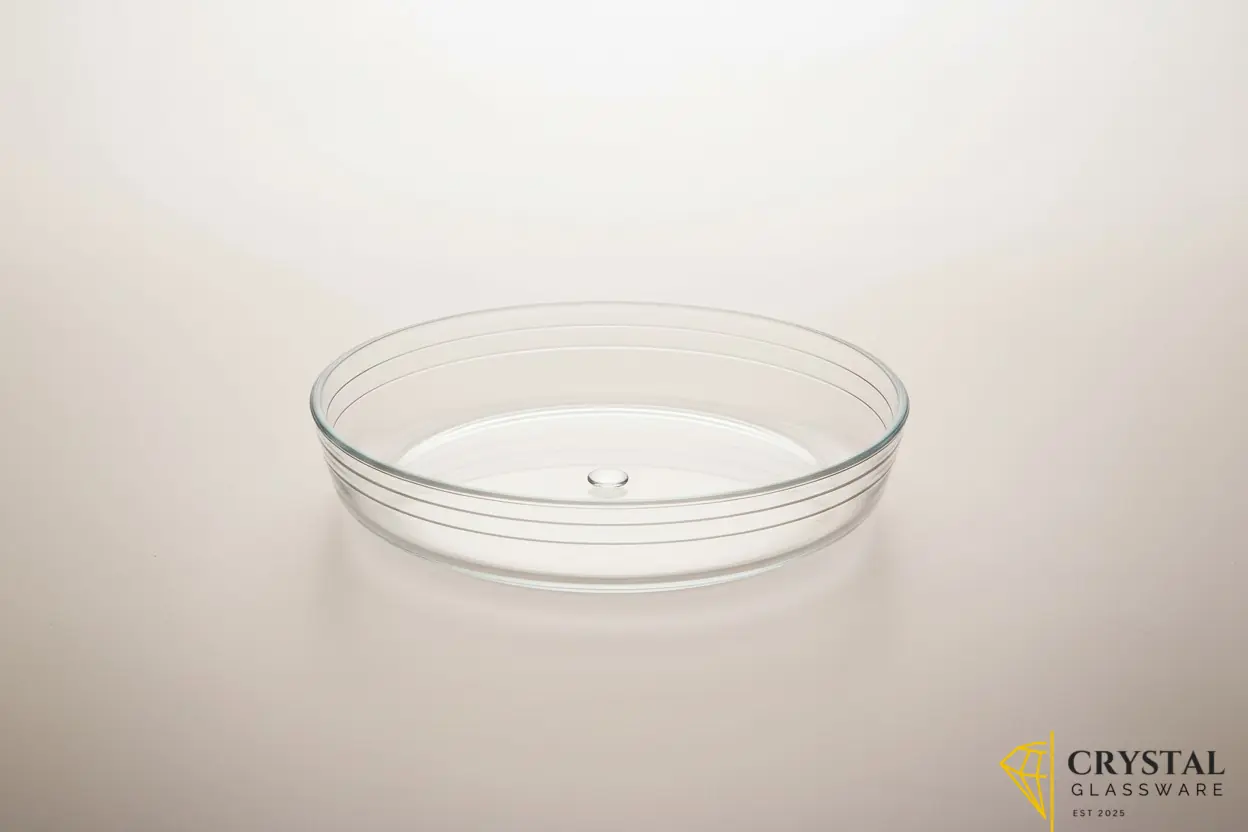 Delisoga glass dish features a deep design 